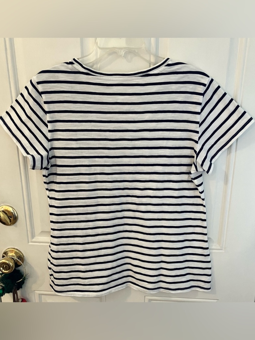 LC Lauren Conrad Short Sleeve Tee Basque/Darkest Navy Striped Shirt-LG EUC - Picture 2 of 7